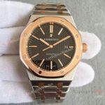 Copy Swiss Audemars Piguet 3120 Watch 2-Tone Rose Gold Black Dial